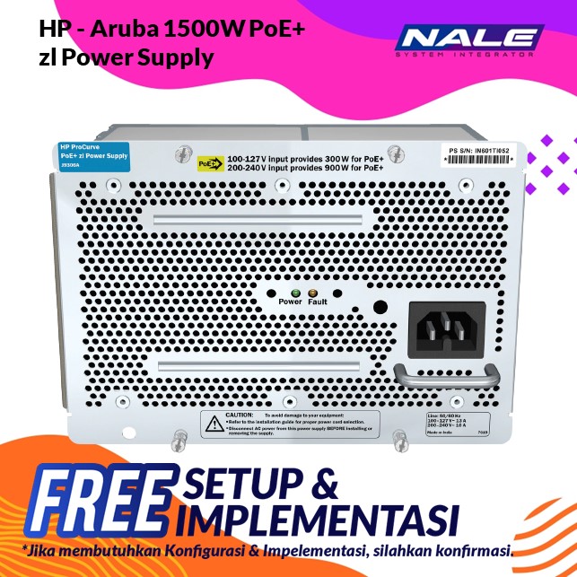 J9306A HP - Aruba1500W PoE+ zl Power Supply (J9306A) - Gambar 1